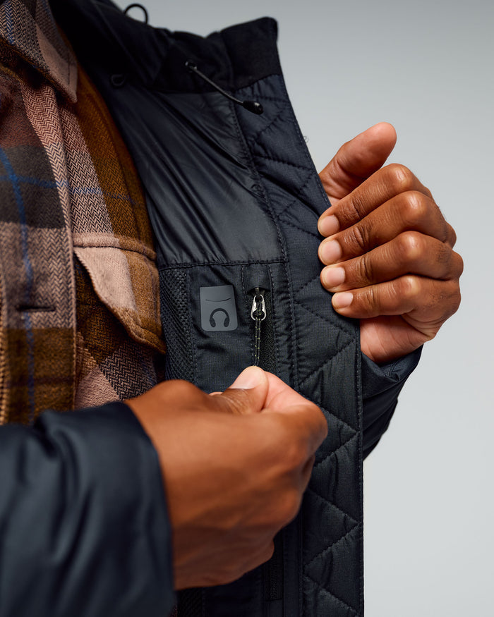 Men's Epiq Hooded Down Jacket - Black/Black