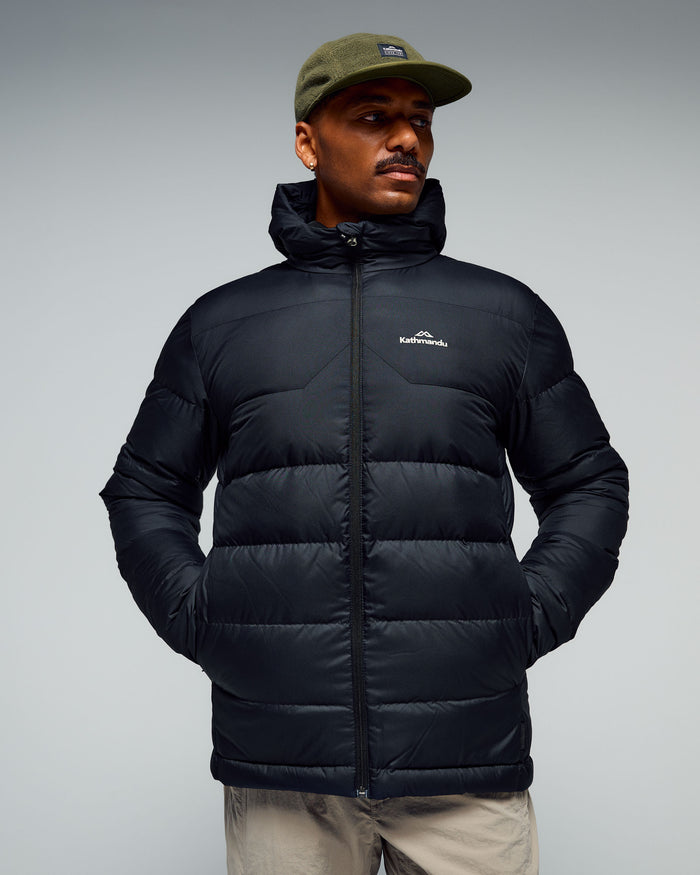Men's Epiq Hooded Down Jacket - Black/Black