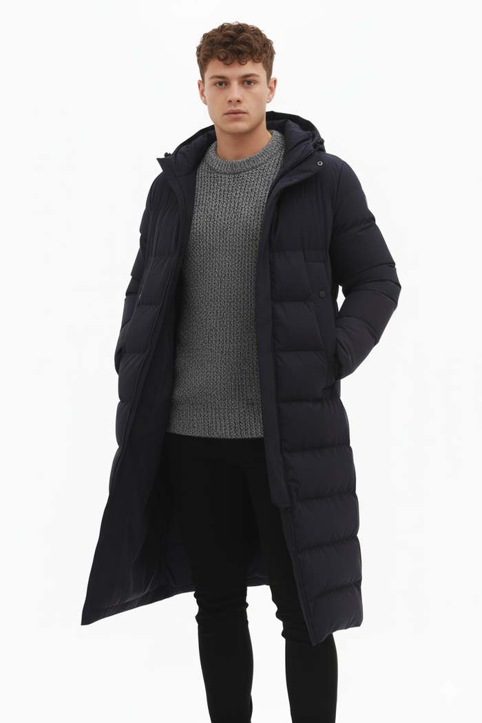 Men's Full Length Longline Puffer Jacket