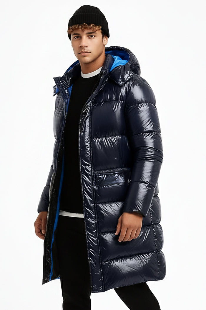 Men's Longline Hooded Puffer Coat