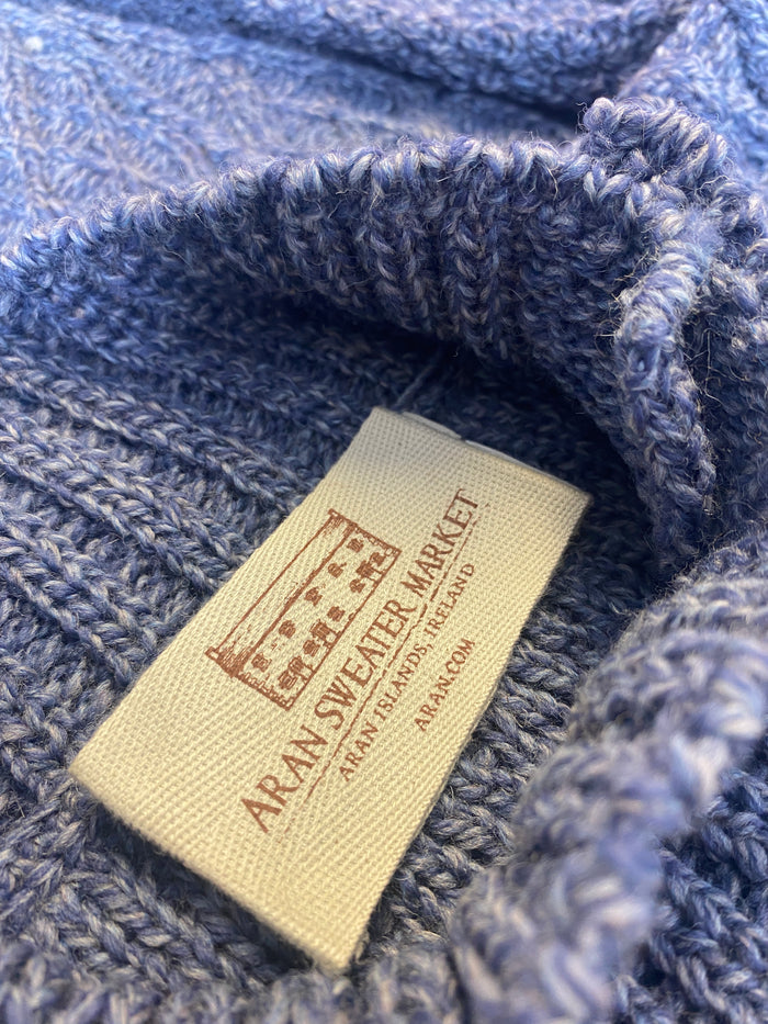 Mens Merino Aran Button Collar Sweater