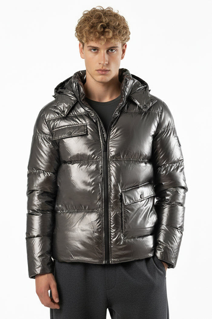 Men's Plain Hooded Puffer Jacket