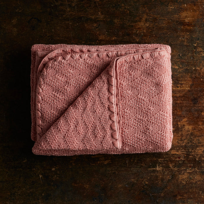 Merino Wool Swaddle/Baby Blanket - Soft Pink