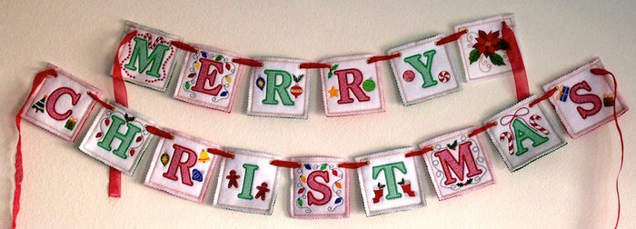 Merry Christmas Banner Project  [4x4 Hoop] # 10420