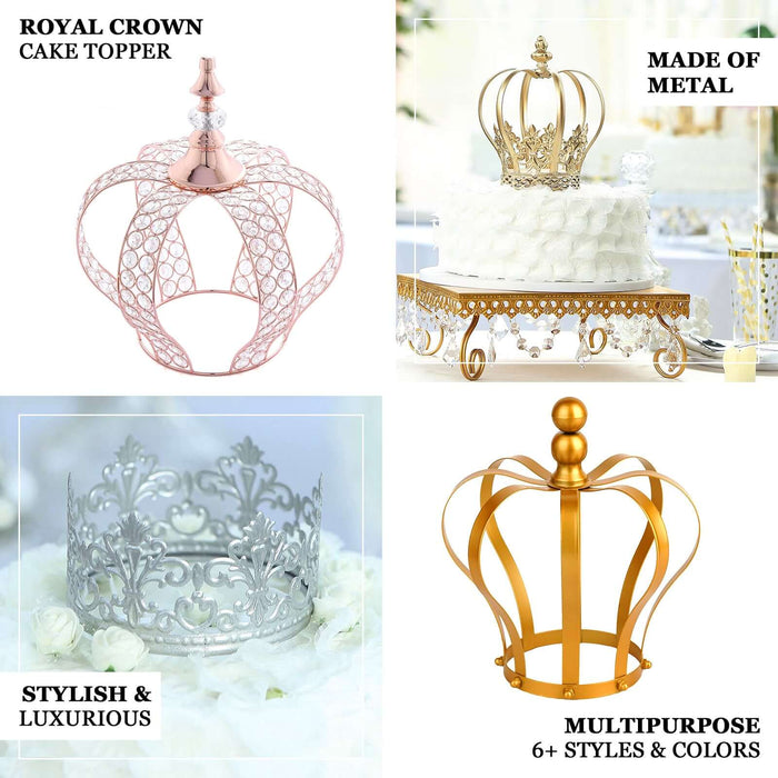 Royal crown cake topper in various styles and colors for luxurious celebrations.