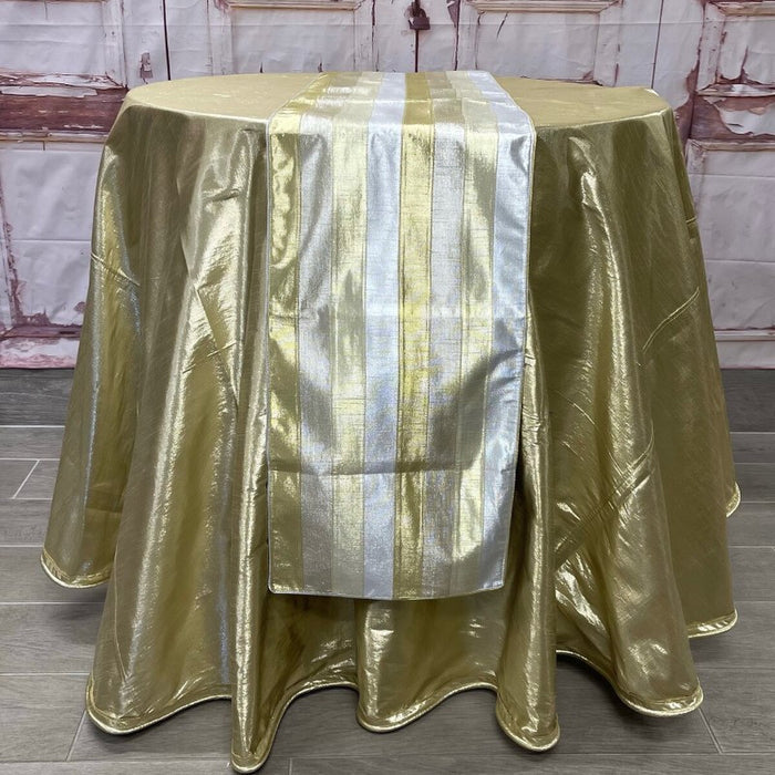 Metallic Stripe Dupion Table Runner