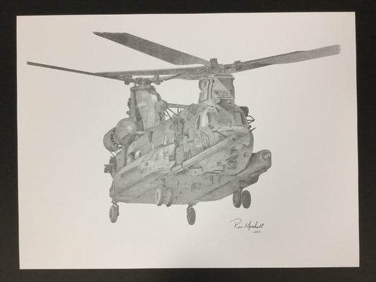 MH-47G SOAR Helicopter Print by Ron Marshall