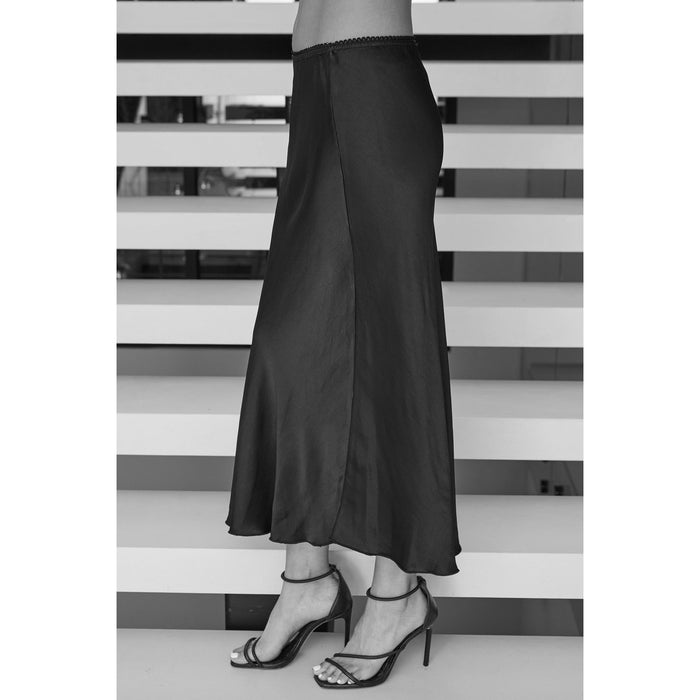 Milio Milano - Italian Viscose, Slip Skirt 5110 - Chocolate