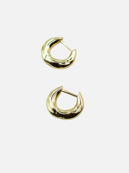 Mini Wonky Huggies: Brass + 18K Gold Plating
