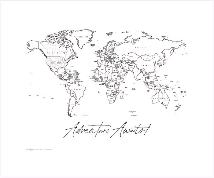 Mini World Map - Fine Line Bundle