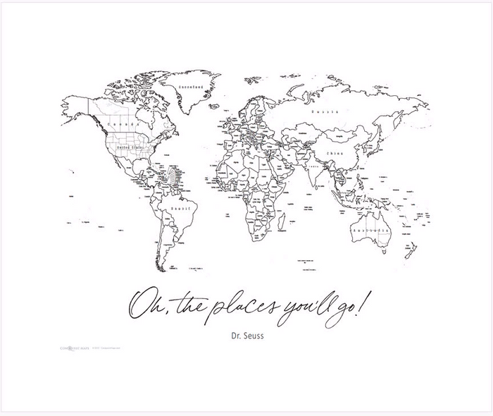 Mini World Map - Fine Line Bundle