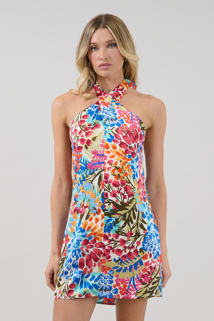 Mivia Halter Mini Dress Rain Dance