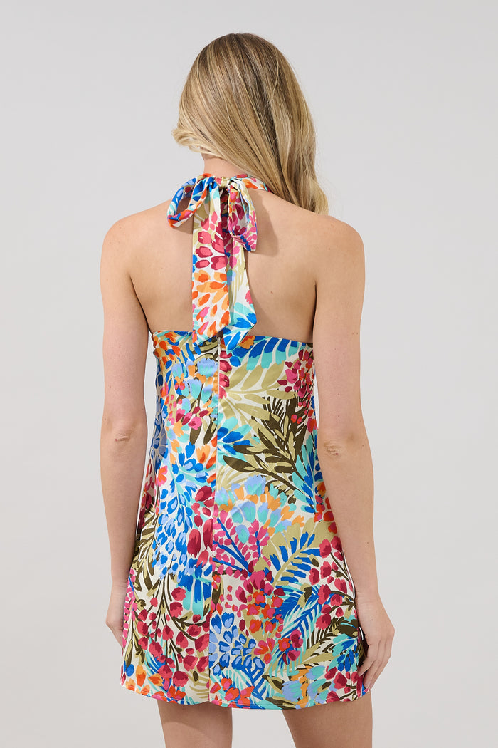 Mivia Halter Mini Dress Rain Dance