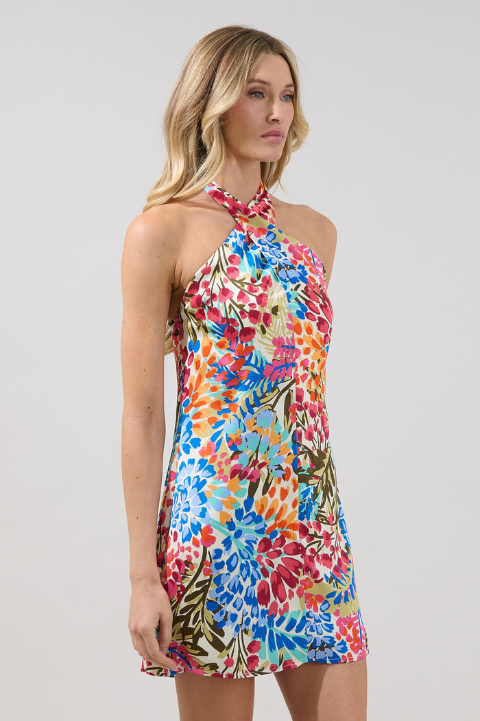 Mivia Halter Mini Dress Rain Dance