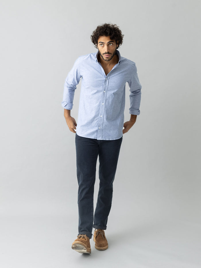 Modelshot / Blue Black Denim / Detail