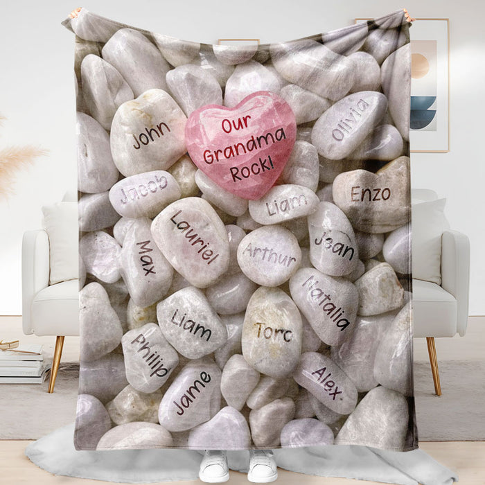 Mothers Day Personalised Gifts for Grandma | Mother’s Day Blanket for Grandma With Grandkids Names