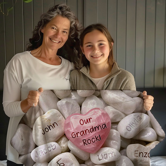 Mothers Day Personalised Gifts for Grandma | Mother’s Day Blanket for Grandma With Grandkids Names