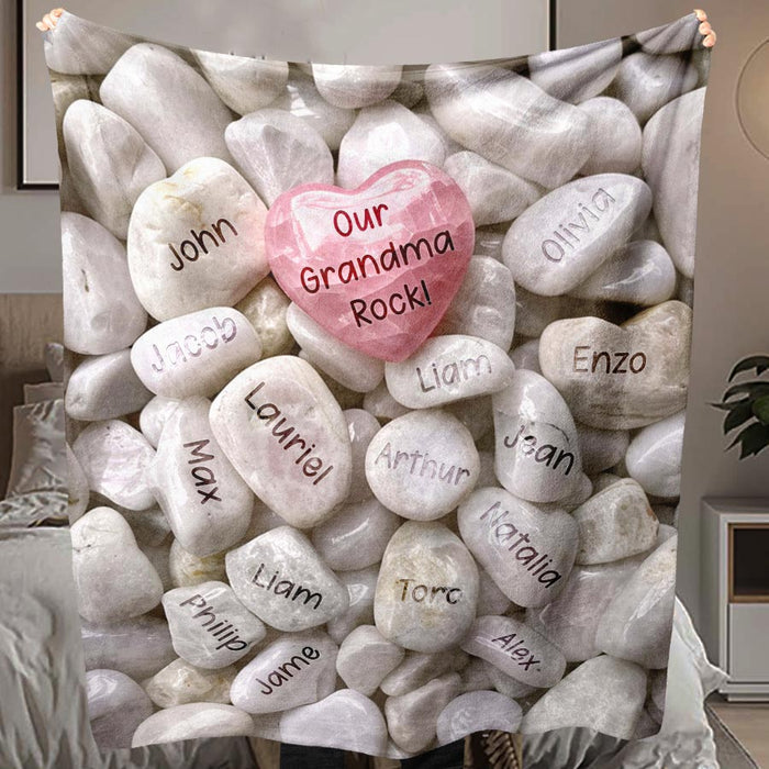 Mothers Day Personalised Gifts for Grandma | Mother’s Day Blanket for Grandma With Grandkids Names