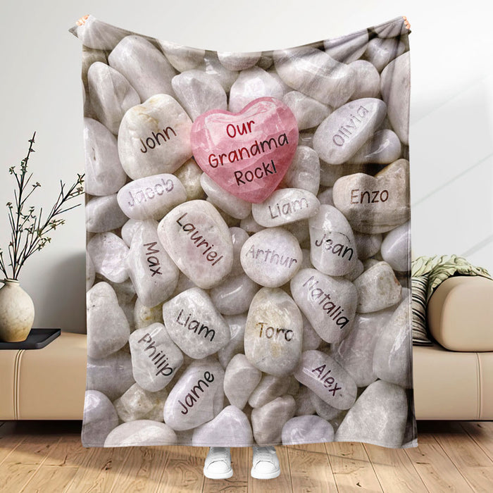 Mothers Day Personalised Gifts for Grandma | Mother’s Day Blanket for Grandma With Grandkids Names