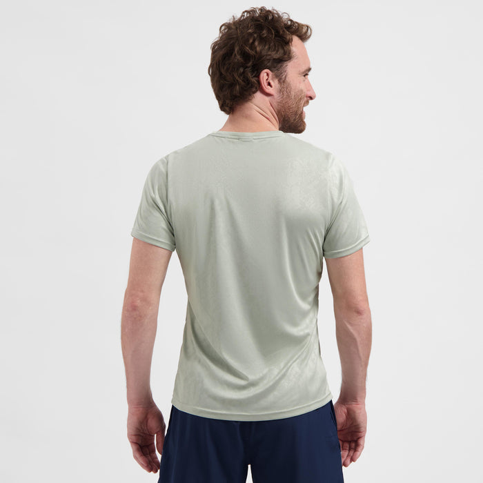 Rogelli Motion hardloopshirt korte mouw heren grijs gedragen achterkant.