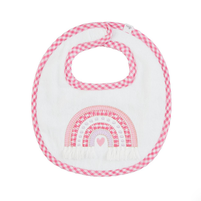 Mud Pie - Baby Bibs - Applique Bow & Rainbow - Findlay Rowe Designs