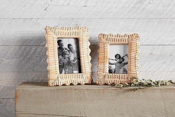 Mud Pie - Frame - Scalloped Woven 4x6/5x7 - Findlay Rowe Designs