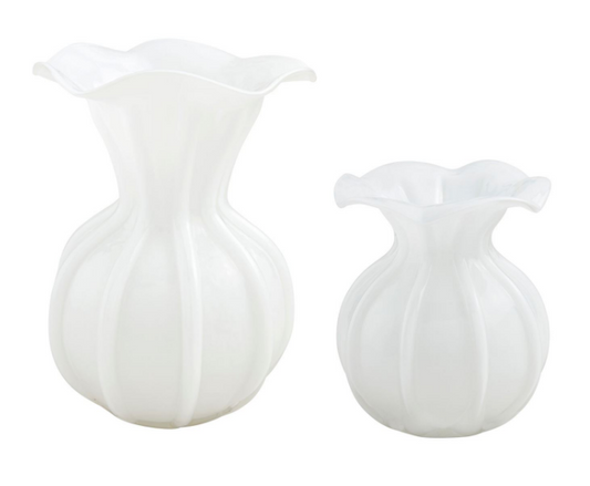 Mud Pie - Vase - Ruffled Glass - Findlay Rowe Designs