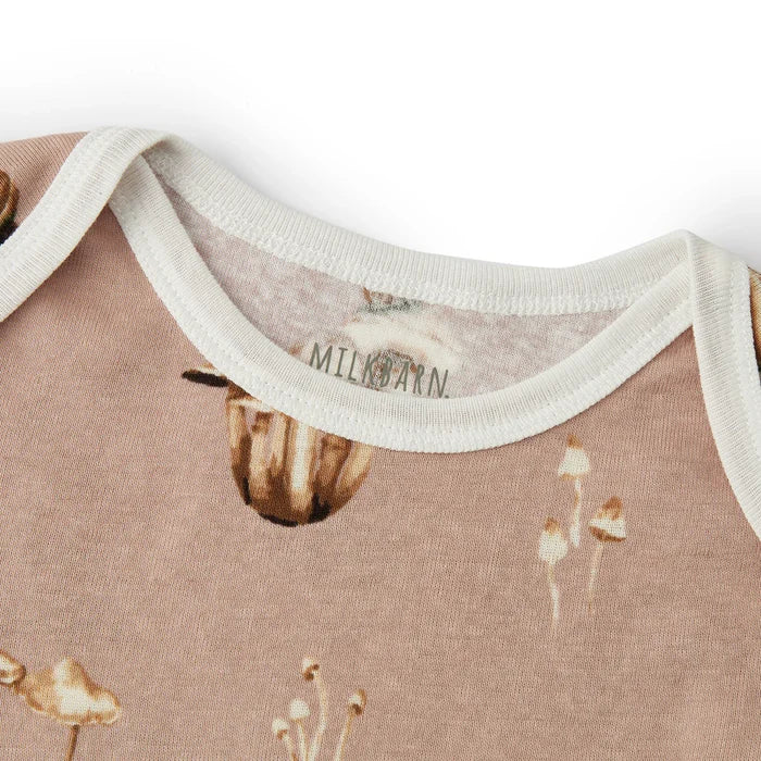 Mushroom Organic Cotton Short Sleeve One Piece