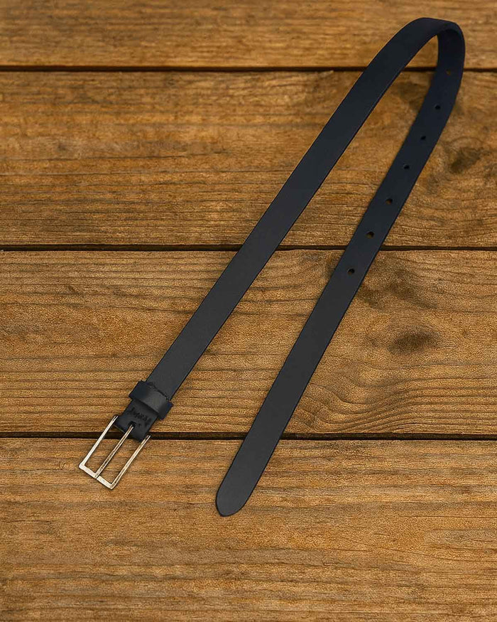 Narrow Leather Belts - Navy - The Classic Boutique