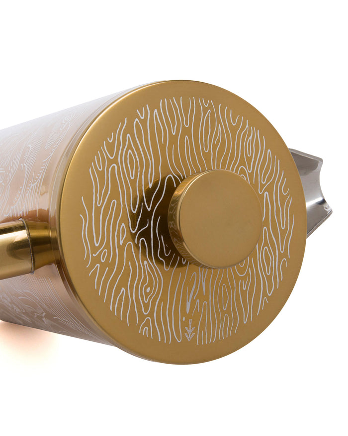 Brass French Press With Designs Inspired By National Parks | bronze