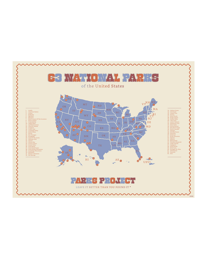 Shop National Parks Mapped Green Acres Poster Inspired by National Parks | blue
