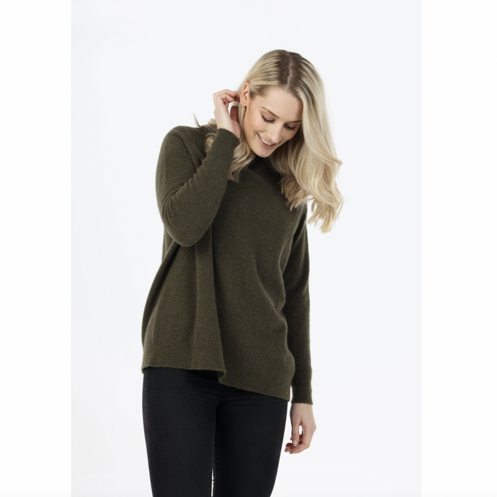 Native World - Merino & Possum Lounge Sweater (NB816)Fern