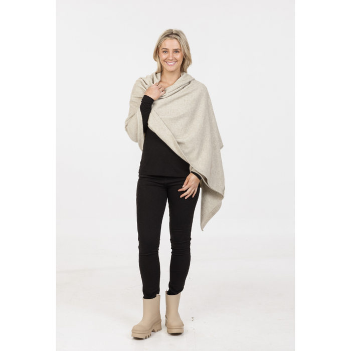 Native World - Merino & Possum Travel Wrap (NE815)Natural