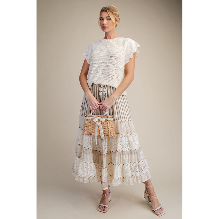 Natural Wing Sleeve Knitted Sweater Top 9016