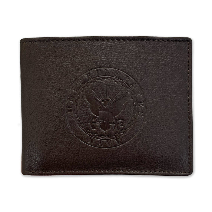 Navy Seal Genuine Leather Bifold Wallet (Brown)