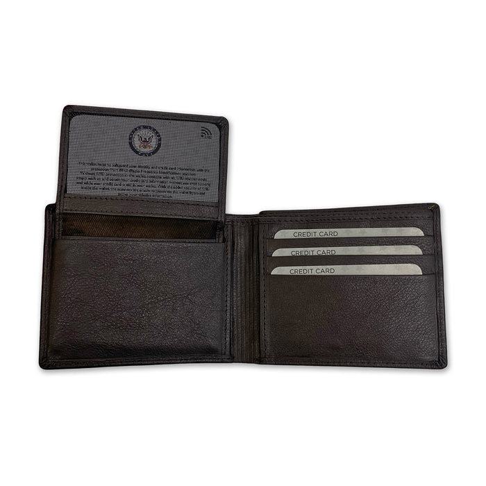Navy Seal Genuine Leather Bifold Wallet (Brown)