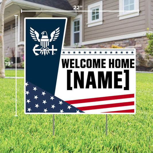 Navy Welcome Home Custom Lawn Sign*