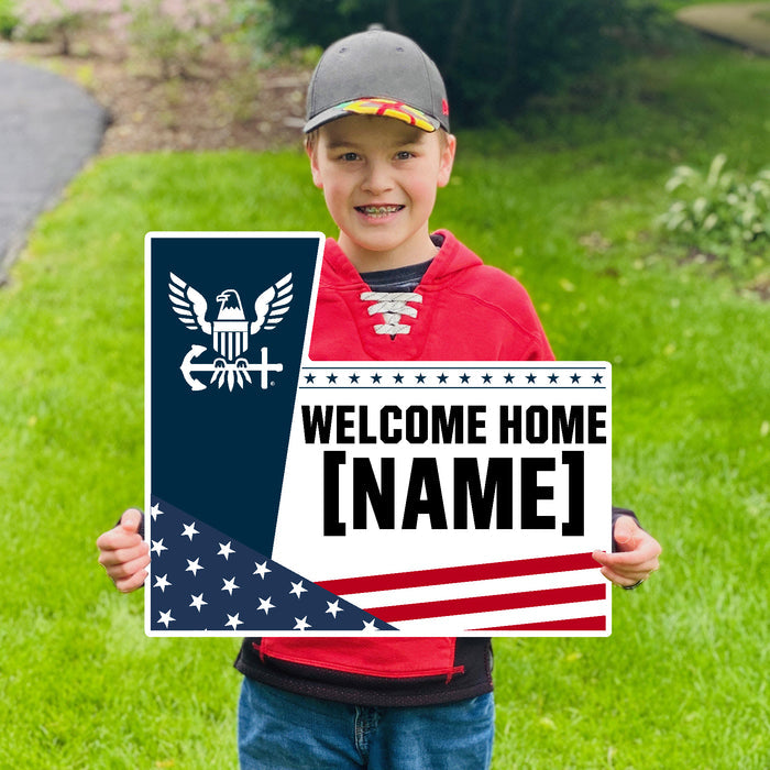 Navy Welcome Home Custom Lawn Sign*