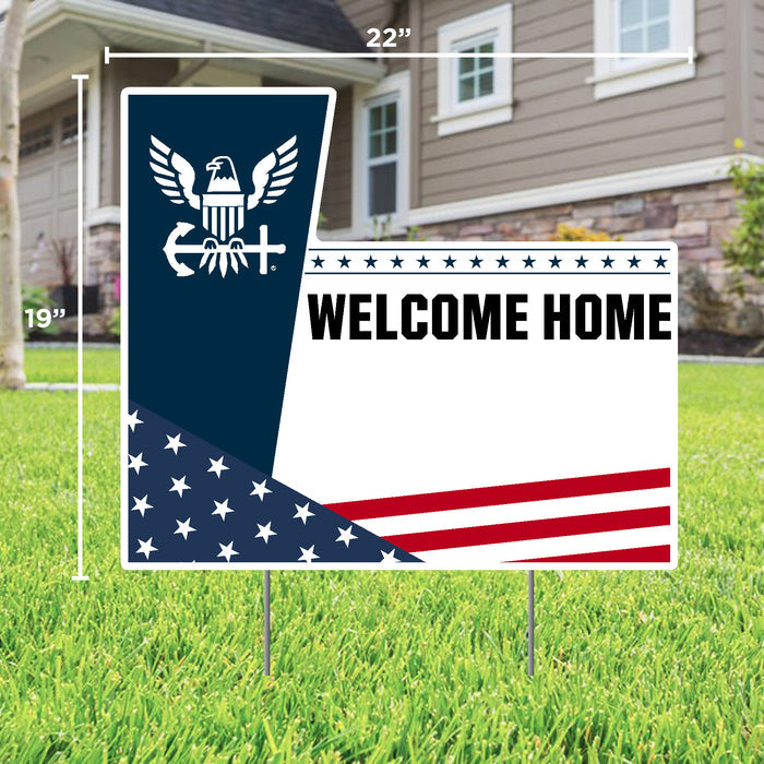Navy Welcome Home Custom Lawn Sign*