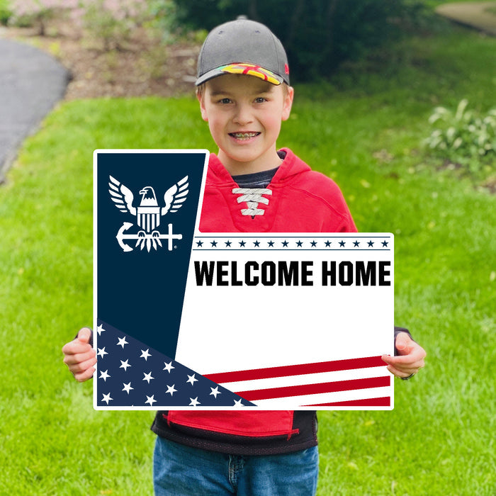 Navy Welcome Home Custom Lawn Sign*