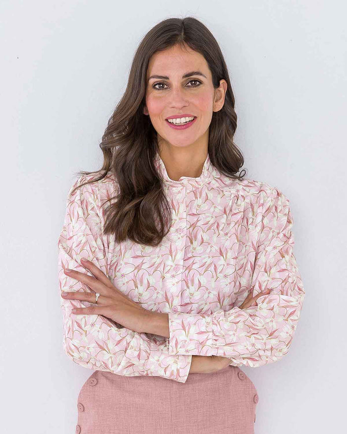 Nettie Floral Pure Cotton Long Sleeve Blouse - Image 1 - The Classic Boutique