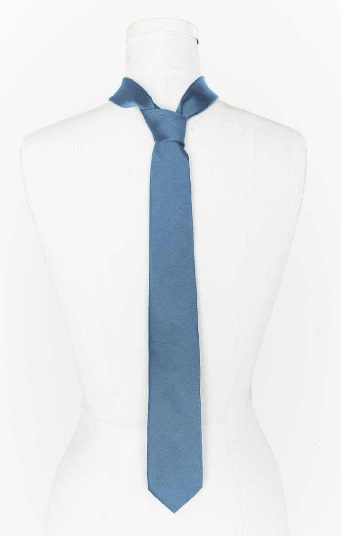 Nico Neck Tie ~ Slate Blue Solid