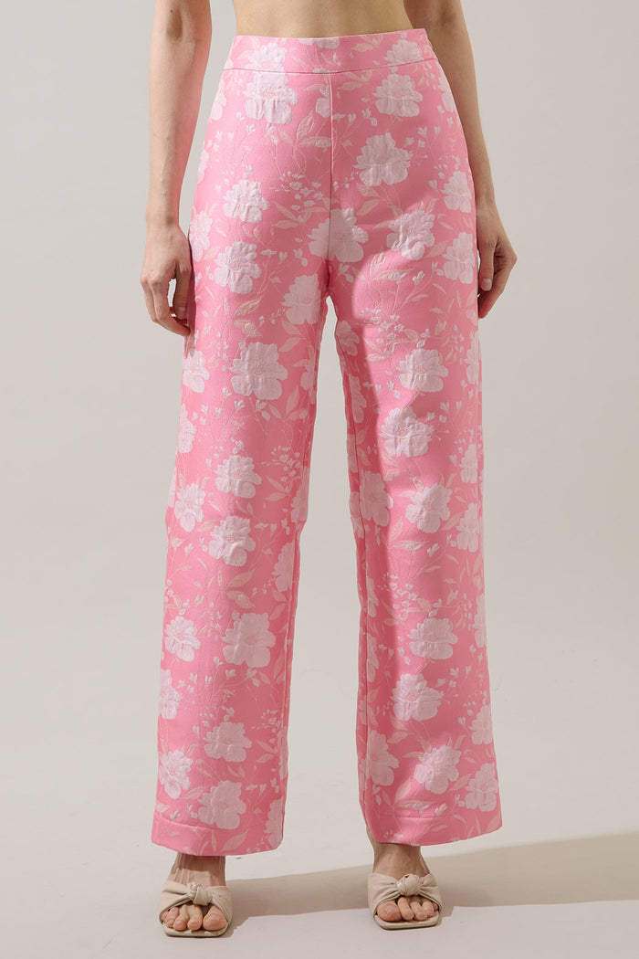 Nicole Jacquard Bern Wide Leg Pants