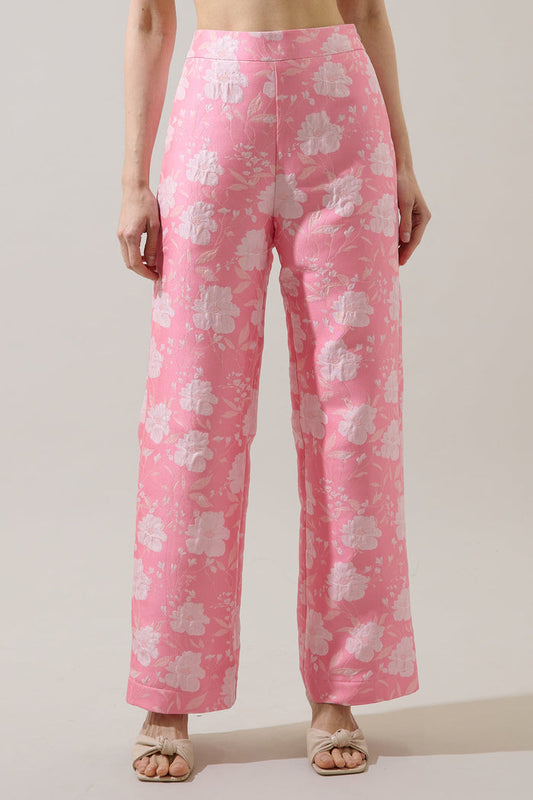 Nicole Jacquard Bern Wide Leg Pants