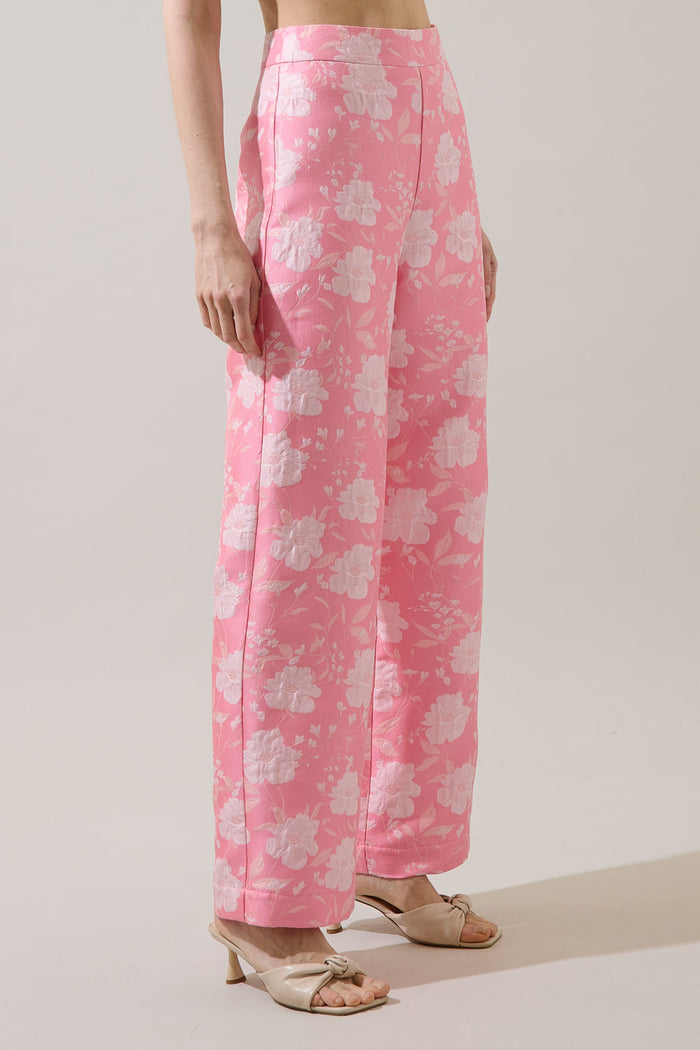 Nicole Jacquard Bern Wide Leg Pants