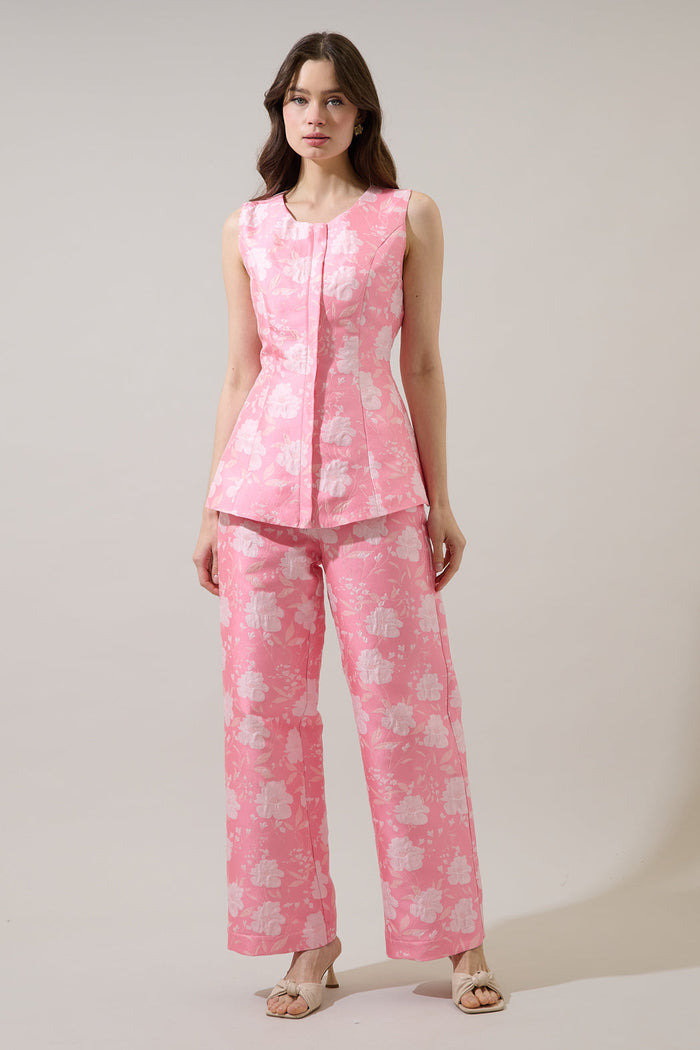 Nicole Jacquard Bern Wide Leg Pants