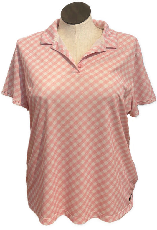 Nike Women's Pink & White Print Short Sleeve Golf Top Size XXL