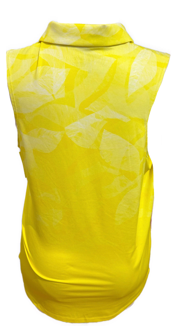Nike Women's Yellow Patterned Sleeveless Golf Top Size XL