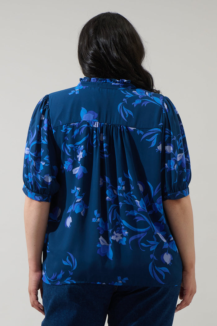 Niva Floral Elysia Pleated Blouse Curve