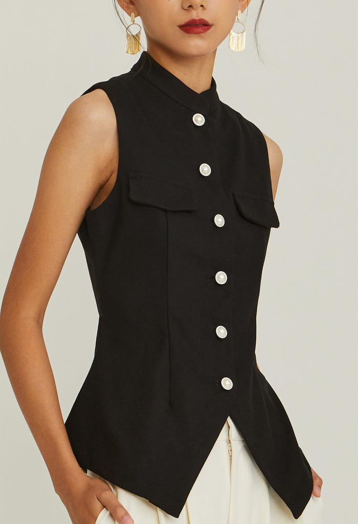 Noir Bloom Vest Top